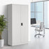 Lockable Filing Cabinet 185cm Steel Office Storage White