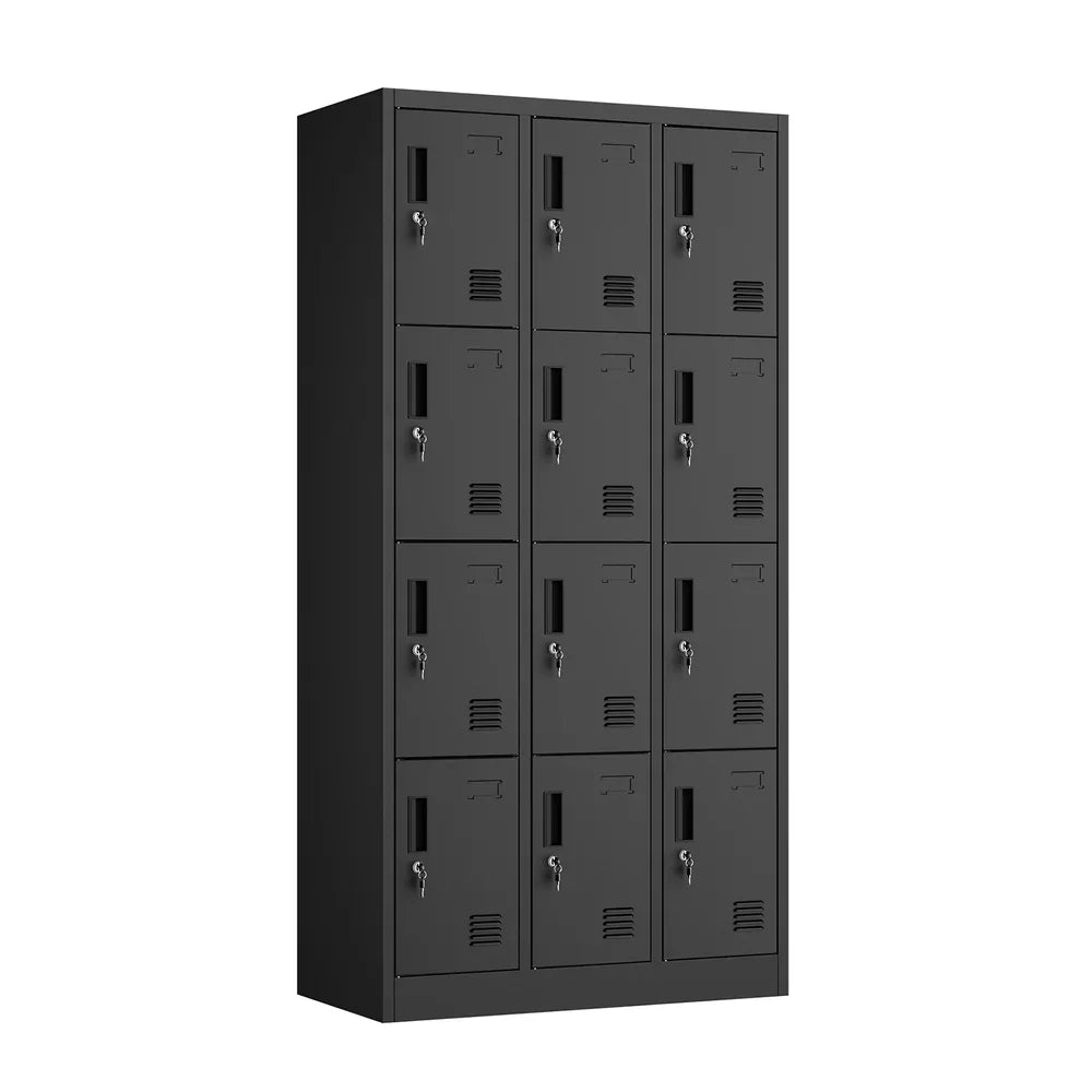 12 Door Locker Cabinet Steel Cupboard Office School Gym White