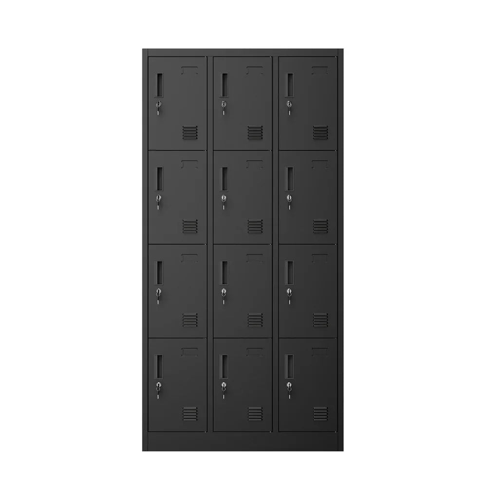 12 Door Locker Cabinet Steel Cupboard Office School Gym White