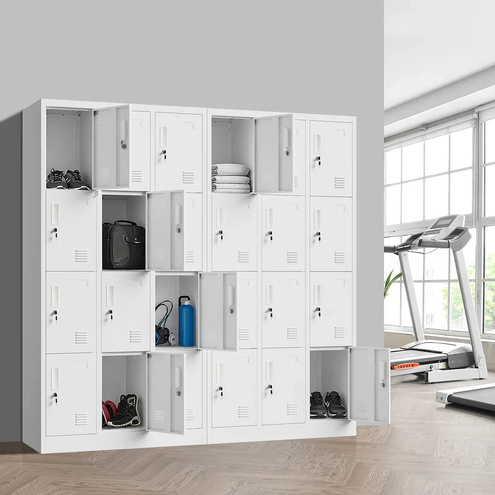 12 Door Locker Cabinet Steel Cupboard Office School Gym White