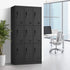 9 Doors Locker Cabinet Steel Cupboard Office School Gym Black