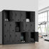 9 Doors Locker Cabinet Steel Cupboard Office School Gym Black