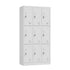 9 Doors Locker Cabinet Steel Cupboard Office School Gym White