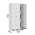 9 Doors Locker Cabinet Steel Cupboard Office School Gym White