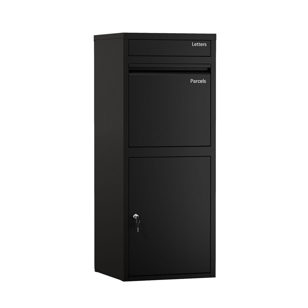 Steel Parcel Letterbox Drop Box Lockable Storage Black