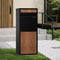 Steel Parcel Letterbox Package Lockable Storage Walnut & Black