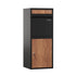 Steel Parcel Letterbox Package Lockable Storage Walnut & Black
