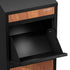 Steel Parcel Letterbox Package Lockable Storage Walnut & Black
