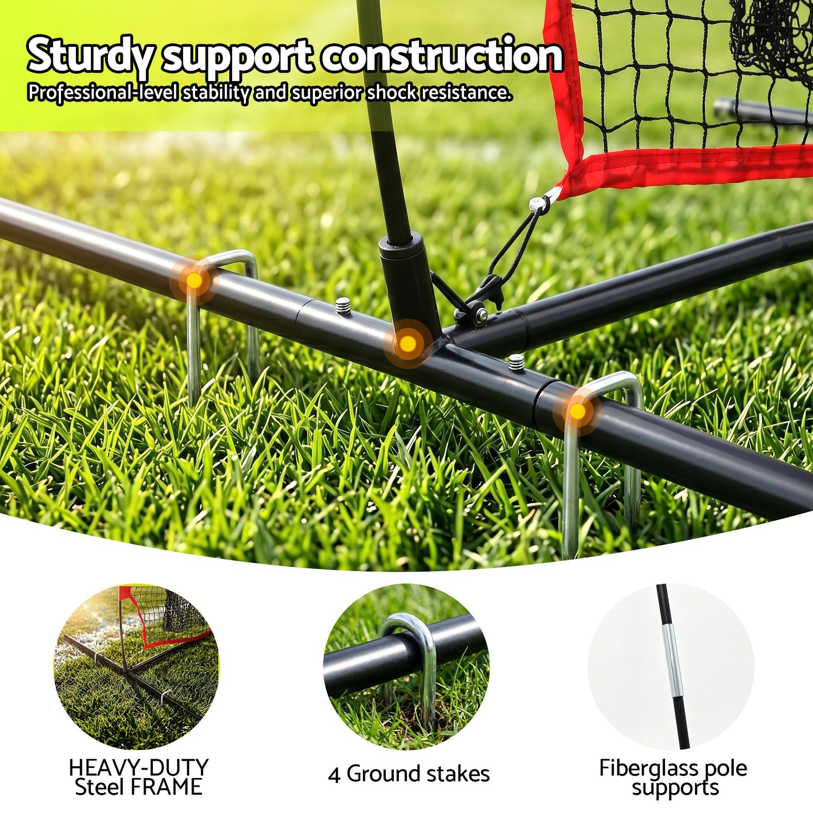 1.8m Football Training Net 5 Target Portable Soccer Goal Nets Rebounder