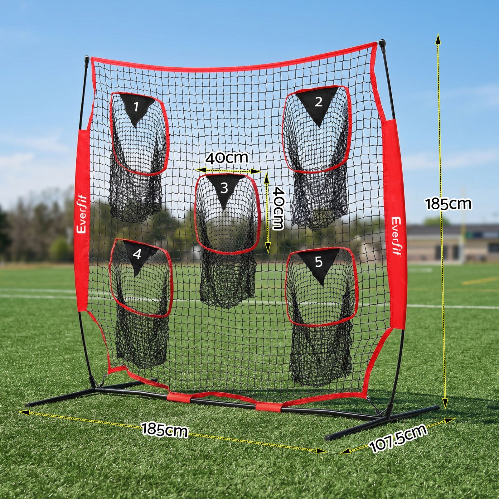 1.8m Football Training Net 5 Target Portable Soccer Goal Nets Rebounder