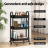 Artiss Storage Trolley Kitchen Cart 3 Tiers Rack Shelf Organiser Wheels Black