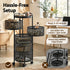 5‑Tier Rotating Storage Trolley – Round Basket Utility Cart, Black