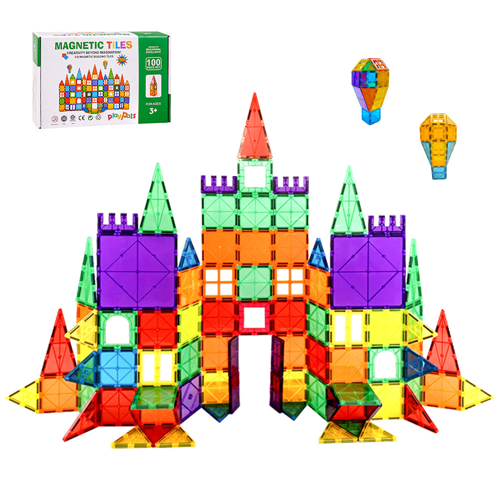 Playpals Kids Magnetic Tiles Blocks Building Educational Toys 100PCS
