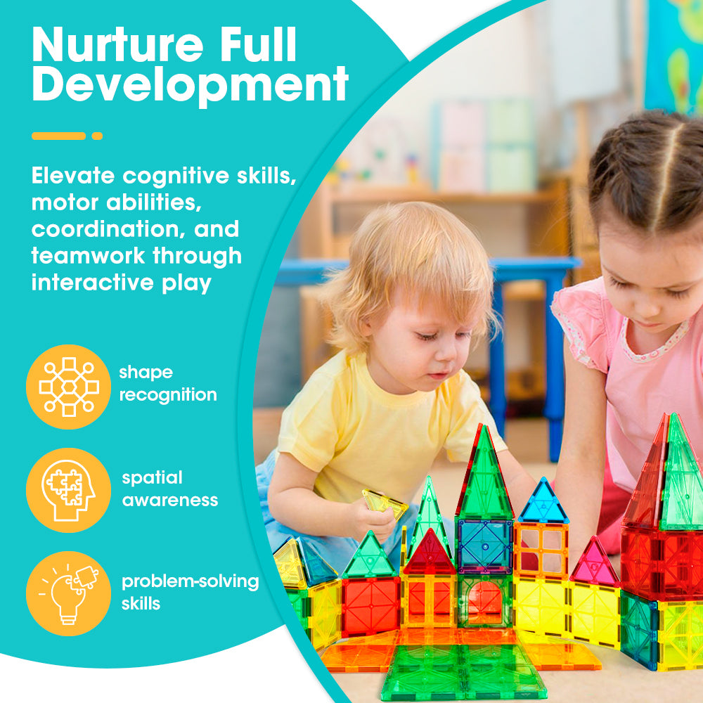 Playpals Kids Magnetic Tiles Blocks Building Educational Toys 100PCS