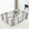 Kids Baby Playpen Safety Fence 18 Panel HDPE Toddler Gate Grey White