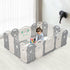Playpals Kids Playpen Baby Safety Gate Toddler Fence 18 Panels Grey