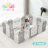 Playpals Kids Playpen Baby Safety Gate Toddler Fence 18 Panels Grey