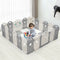 Kids Baby Playpen Safety Fence 22 Panel HDPE Toddler Gate Grey White