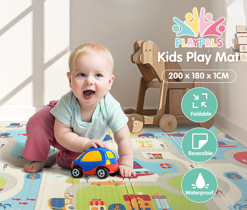 Kids Play Mat Double Folding Pad XPE Foam Non-slip Carpet