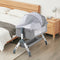PlayPals Baby Cot Crib Bed Portable Bassinet Bedside Sleeper Adjustable