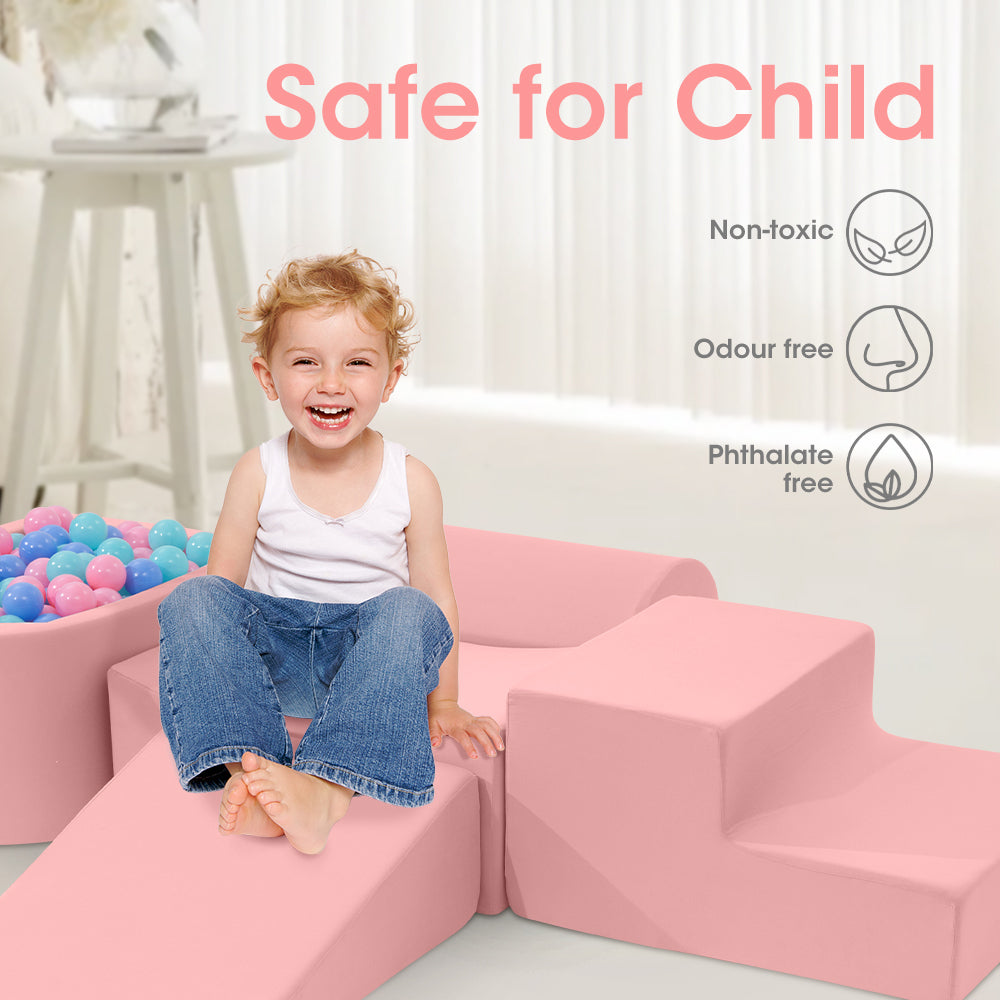 Playpals Kids Climb Crawl Foam Play Set 5PC Pink