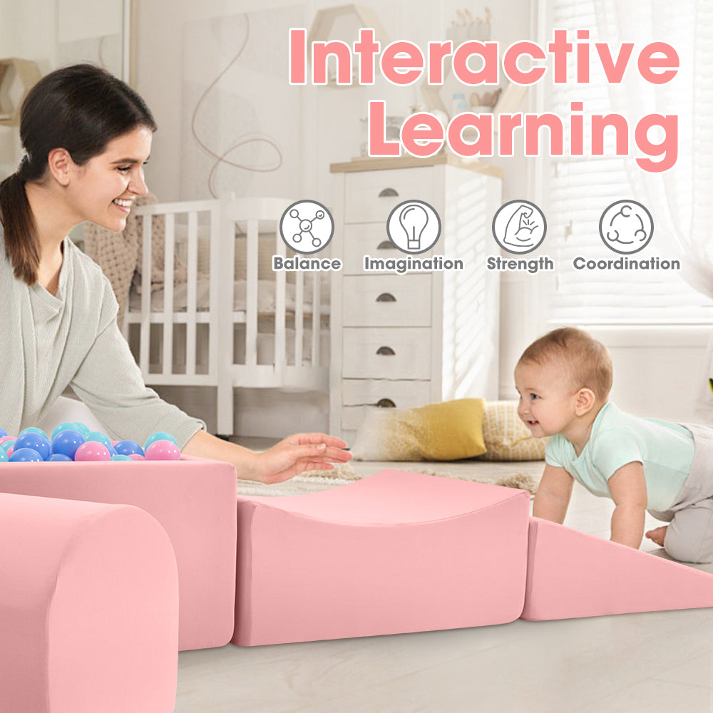 Playpals Kids Climb Crawl Foam Play Set 5PC Pink