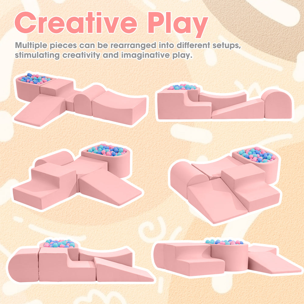 Playpals Kids Climb Crawl Foam Play Set 5PC Pink