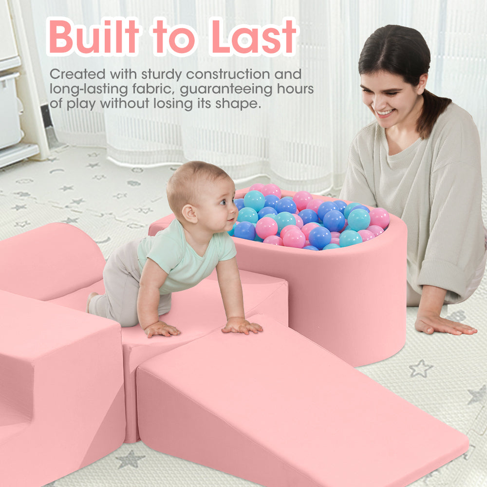 Playpals Kids Climb Crawl Foam Play Set 5PC Pink