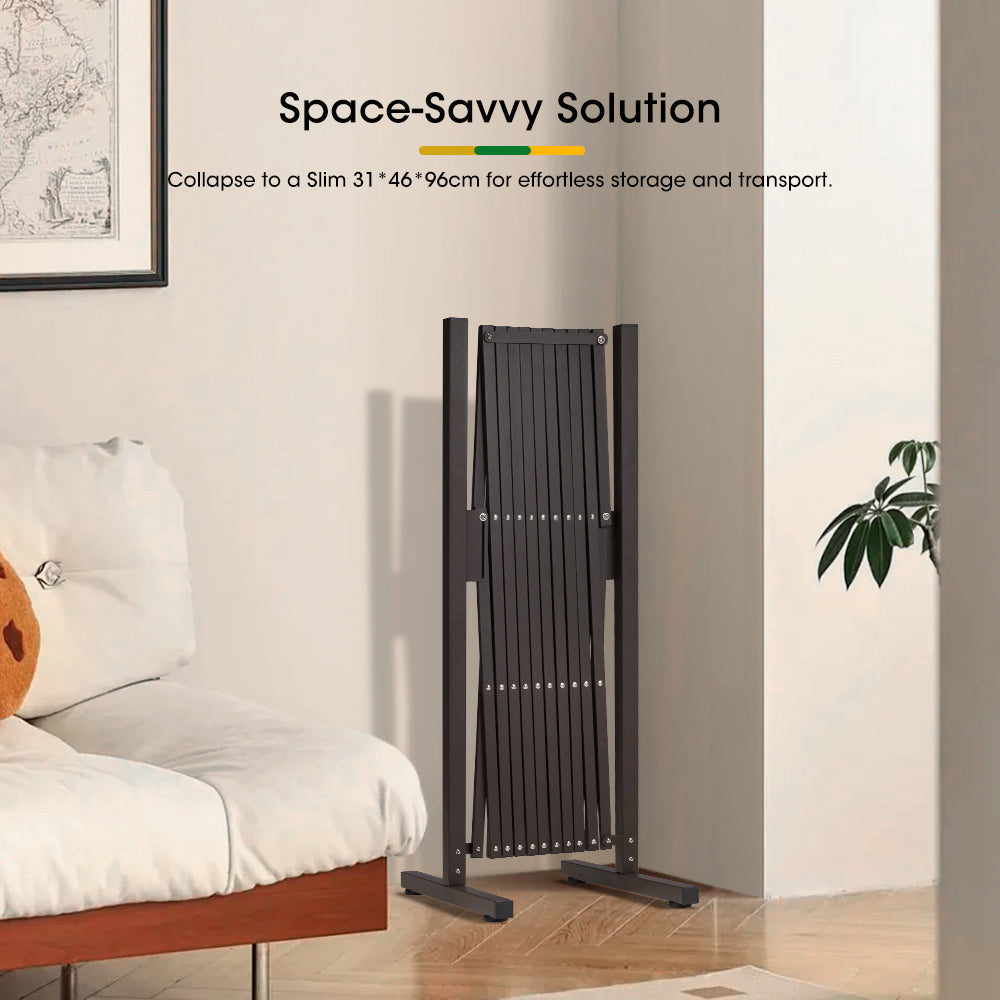 ZUNI Garden Fence Gate Expandable Barrier Indoor Outdoor Brown