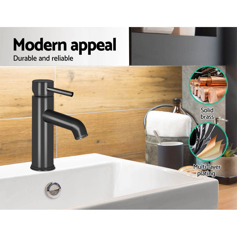 Basin Mixer Tap – Matte Black, WELS 5‑Star 6L/min, 35mm Cartridge