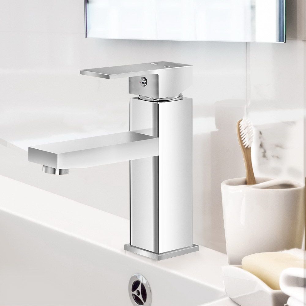 Chrome Basin Mixer Tap Brass Bathroom Sink Faucet with Ceramic Cartridge
