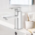 Chrome Basin Mixer Tap Brass Bathroom Sink Faucet with Ceramic Cartridge