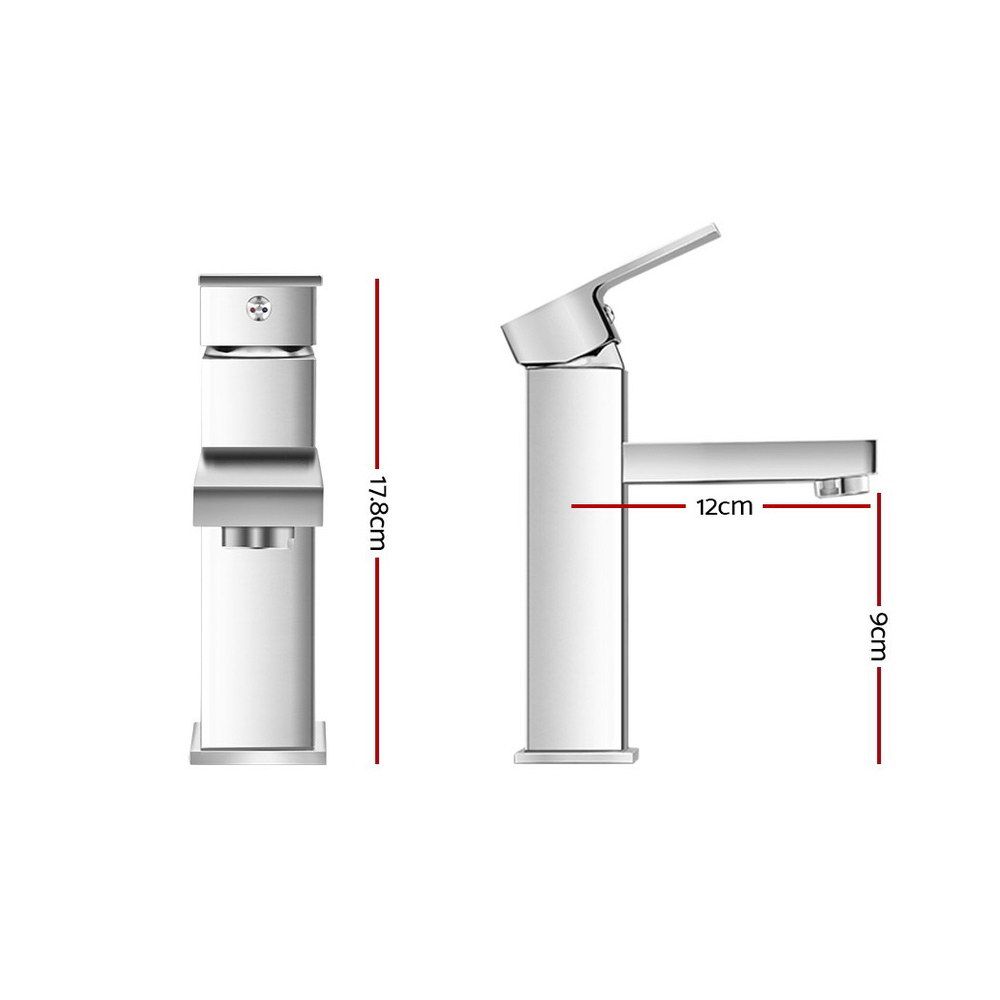 Chrome Basin Mixer Tap Brass Bathroom Sink Faucet with Ceramic Cartridge
