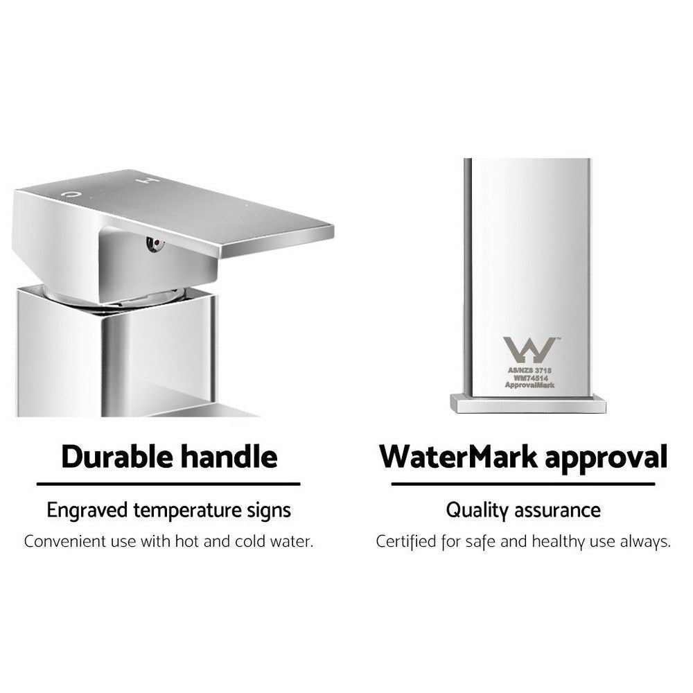 Chrome Basin Mixer Tap Brass Bathroom Sink Faucet with Ceramic Cartridge