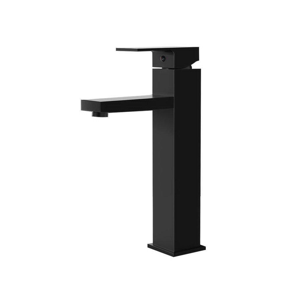 Tall Basin Mixer Tap – Matte Black Square 5‑Star WELS Brass