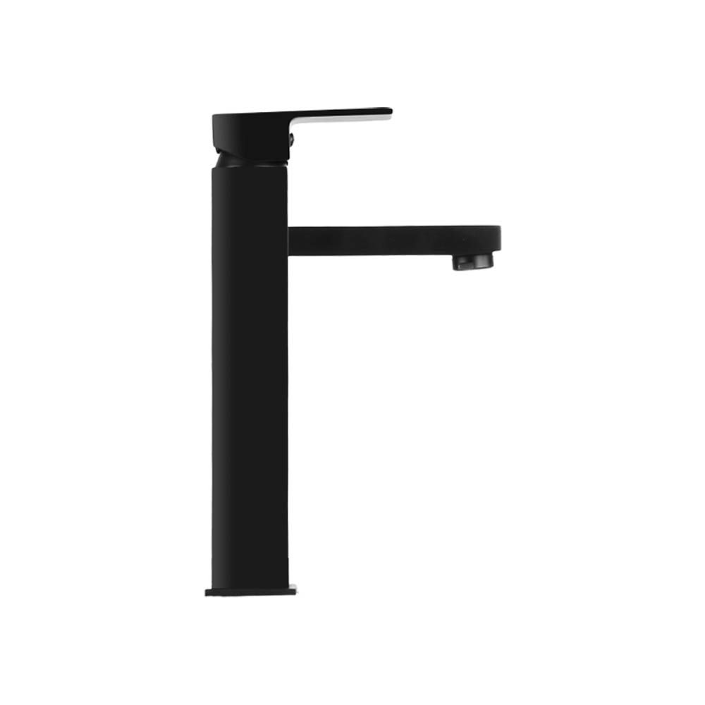 Tall Basin Mixer Tap – Matte Black Square 5‑Star WELS Brass