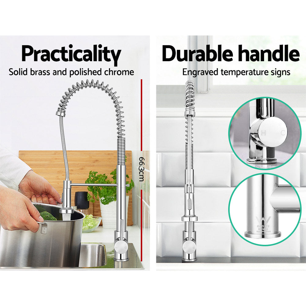 Kitchen Pull Out Mixer Tap 2 Mode Spray Faucet Chrome WELS 4 Star