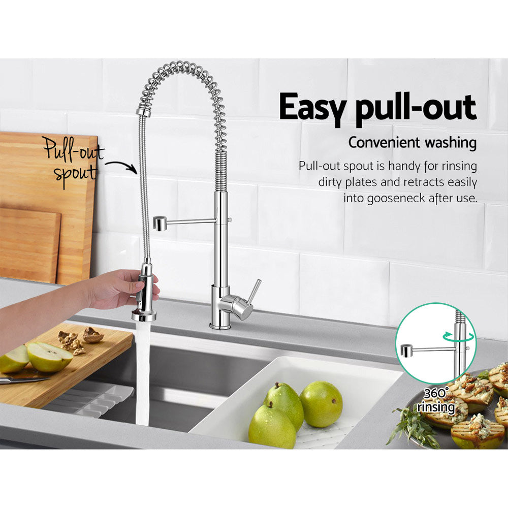 Kitchen Pull Out Mixer Tap 2 Mode Spray Faucet Chrome WELS 4 Star