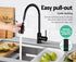 Pull‑Out Gooseneck Kitchen Mixer Tap – Black