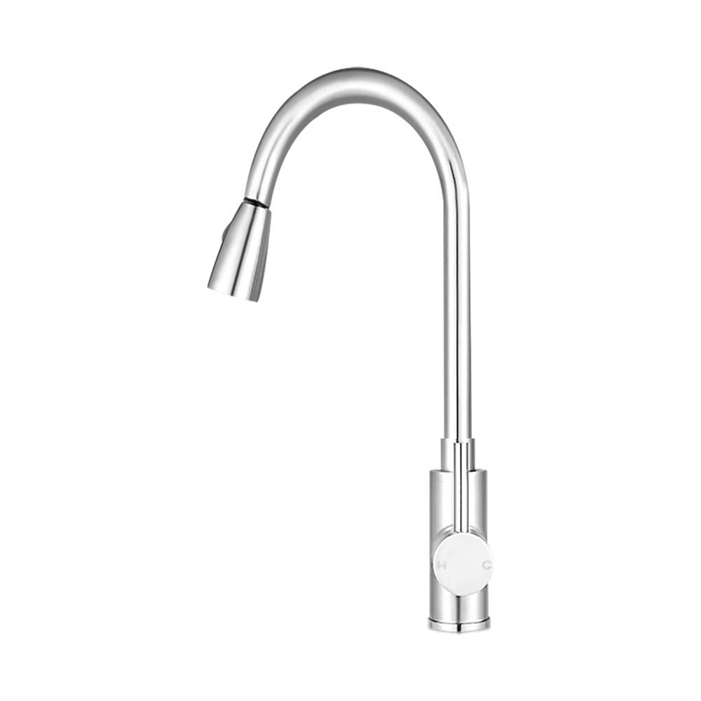 Pull‑Out Gooseneck Kitchen Mixer Tap – Chrome Finish