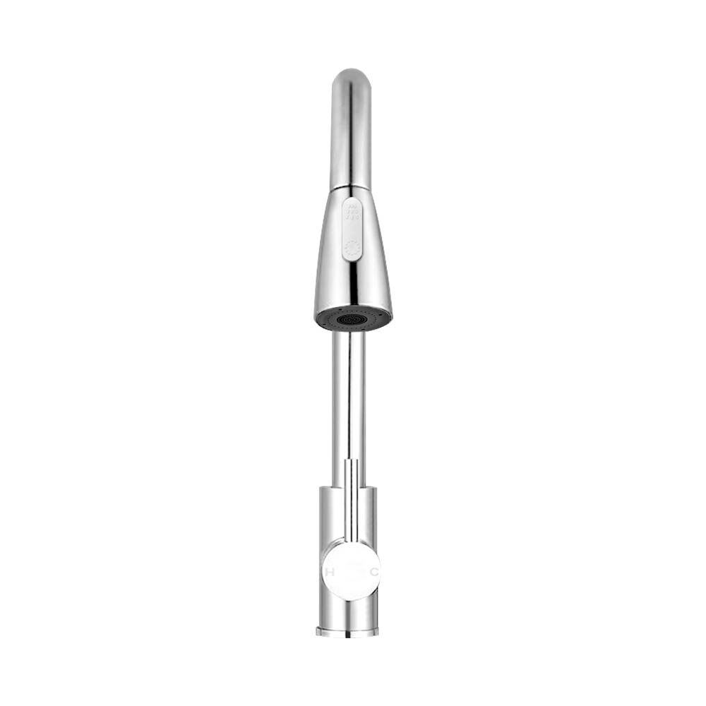 Pull‑Out Gooseneck Kitchen Mixer Tap – Chrome Finish
