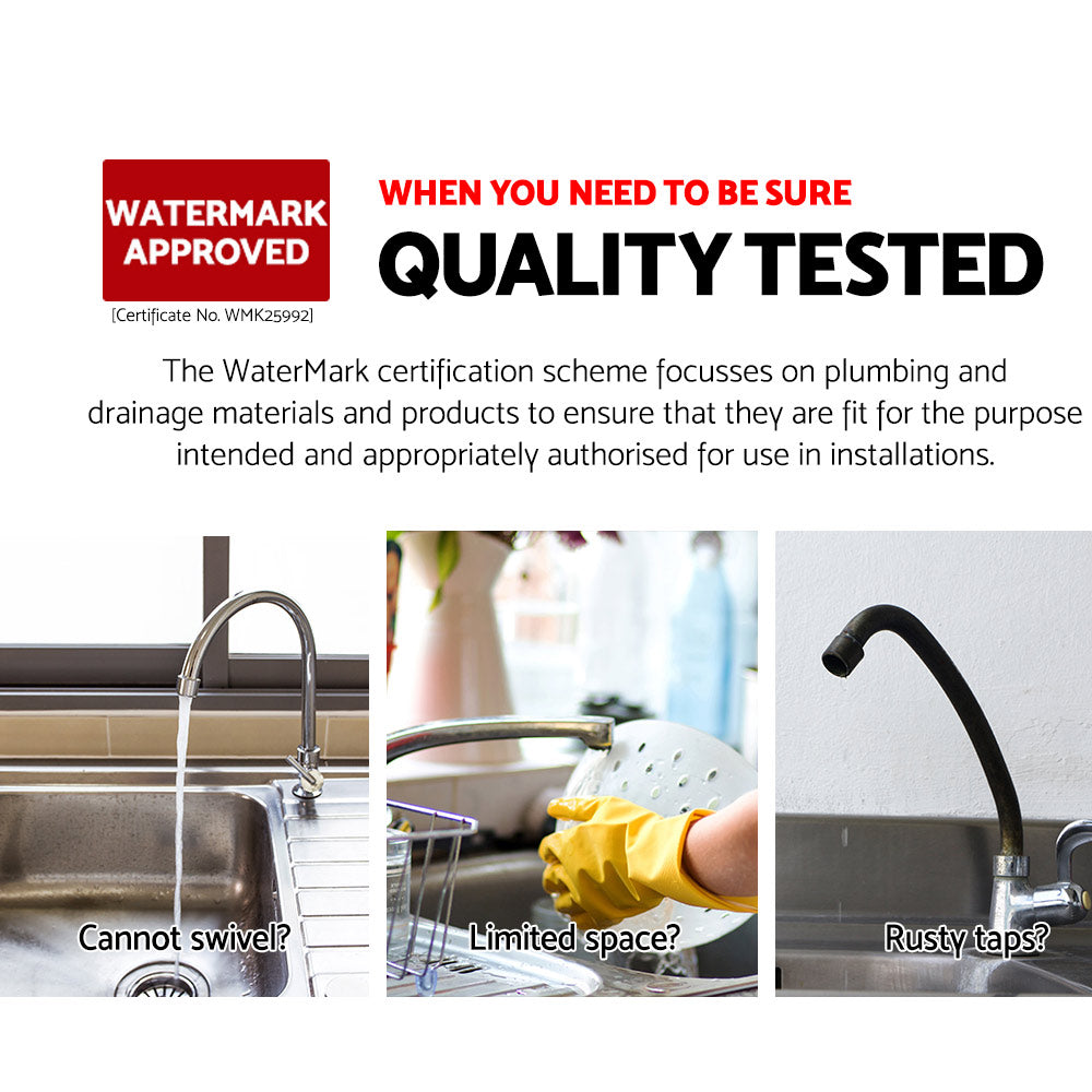 Kitchen Mixer Tap – Matte Black, 360° Swivel, WELS 4‑Star 7L/min, Brass