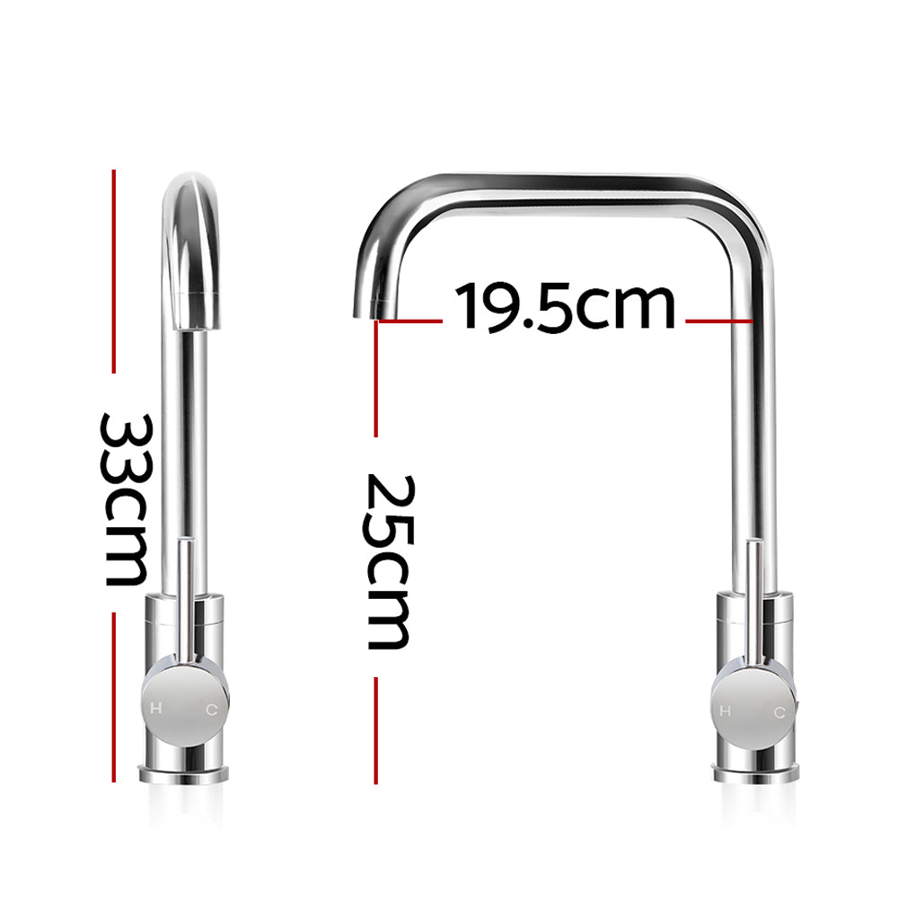 Cefito Kitchen Mixer Tap Mixer Rectangle Sink Faucet Basin Laundry Chrome