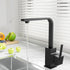 Kitchen Mixer Tap Square Gooseneck Swivel Faucet Matte Black WELS 4 Star