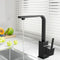 Kitchen Mixer Tap Square Gooseneck Swivel Faucet Matte Black WELS 4 Star