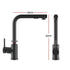 Kitchen Mixer Tap Pull Out Round 2 Mode Sink Basin Faucet Swivel WELS Black