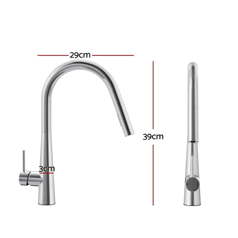 Pull‑Out Mixer Tap – Chrome, WaterMark, WELS 5‑Star 5L/min, 360° Swivel
