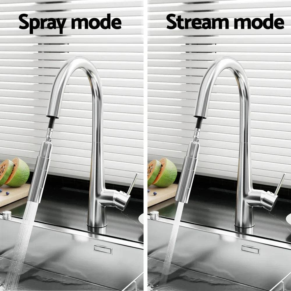 Pull‑Out Mixer Tap – Chrome, WaterMark, WELS 5‑Star 5L/min, 360° Swivel