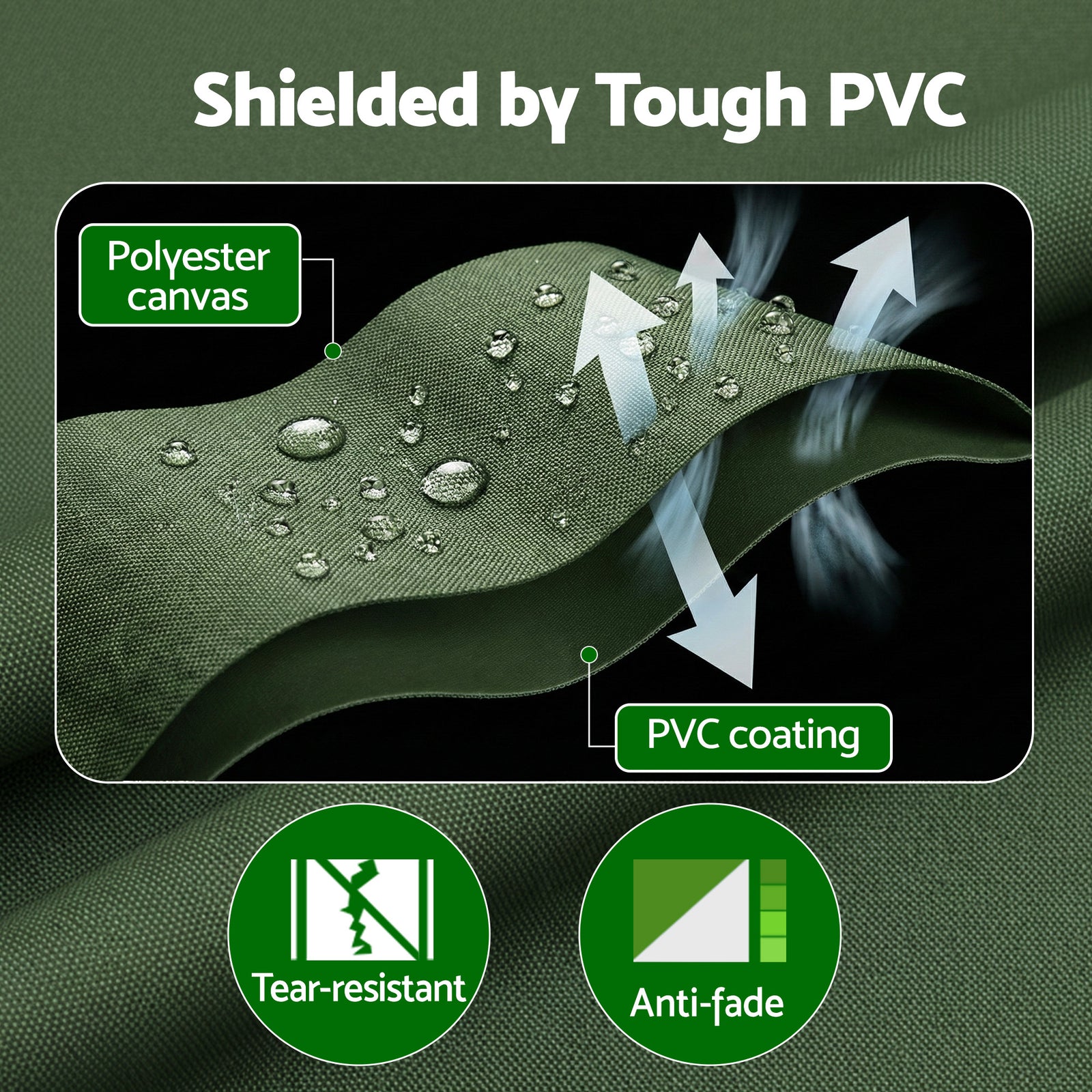 3x4m Tarp Tarpaulin 600GSM Camping Canvas Heavy Duty Water Resistant