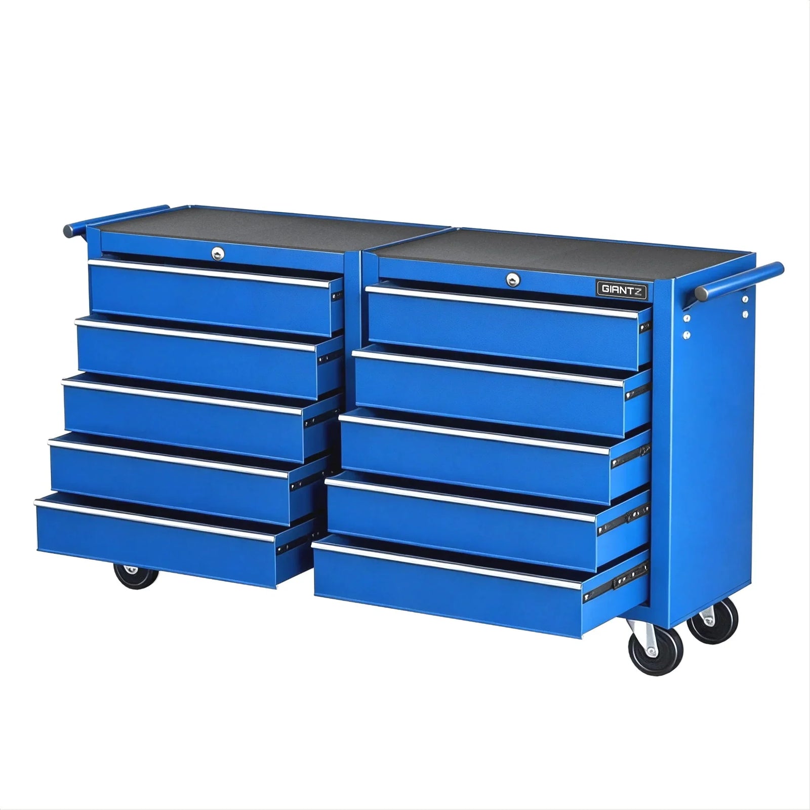 Tool Chest Trolley 10 Drawers Toolbox Storage Blue